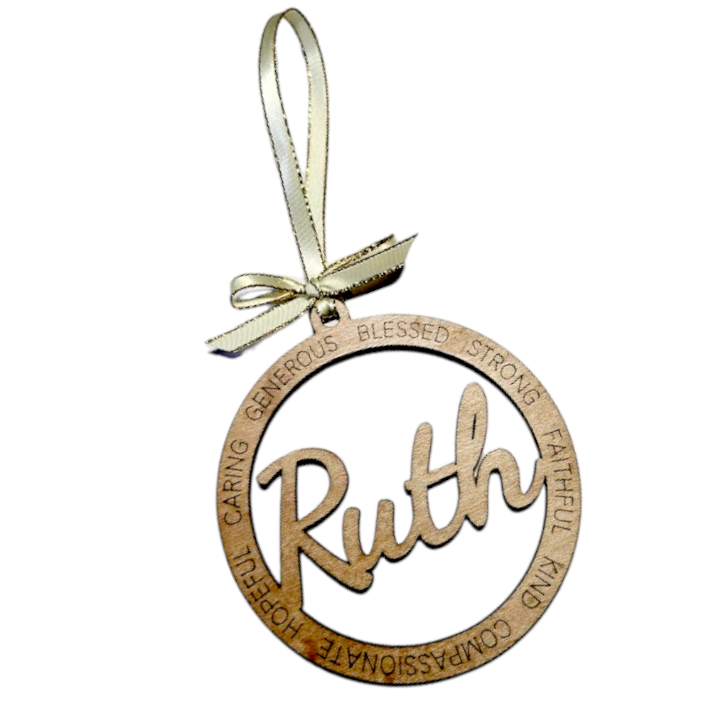 (image for) Wood Eastern Star Ruth OES Star Point Attribute Ornament